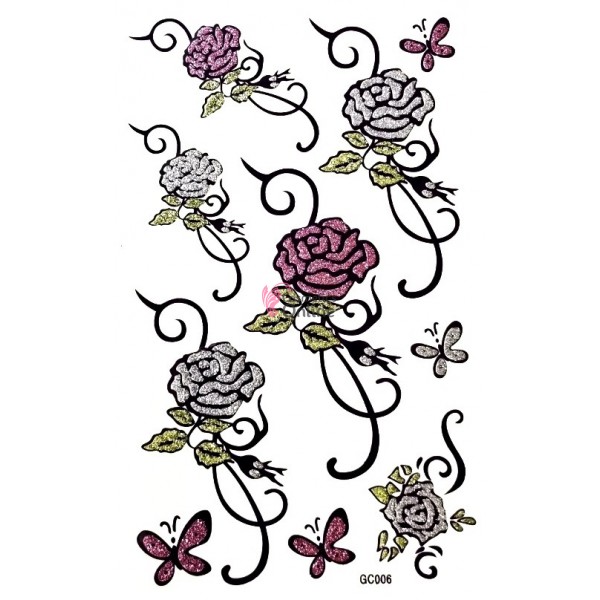Tatuaje temporare pentru corp cu sclipici GC006